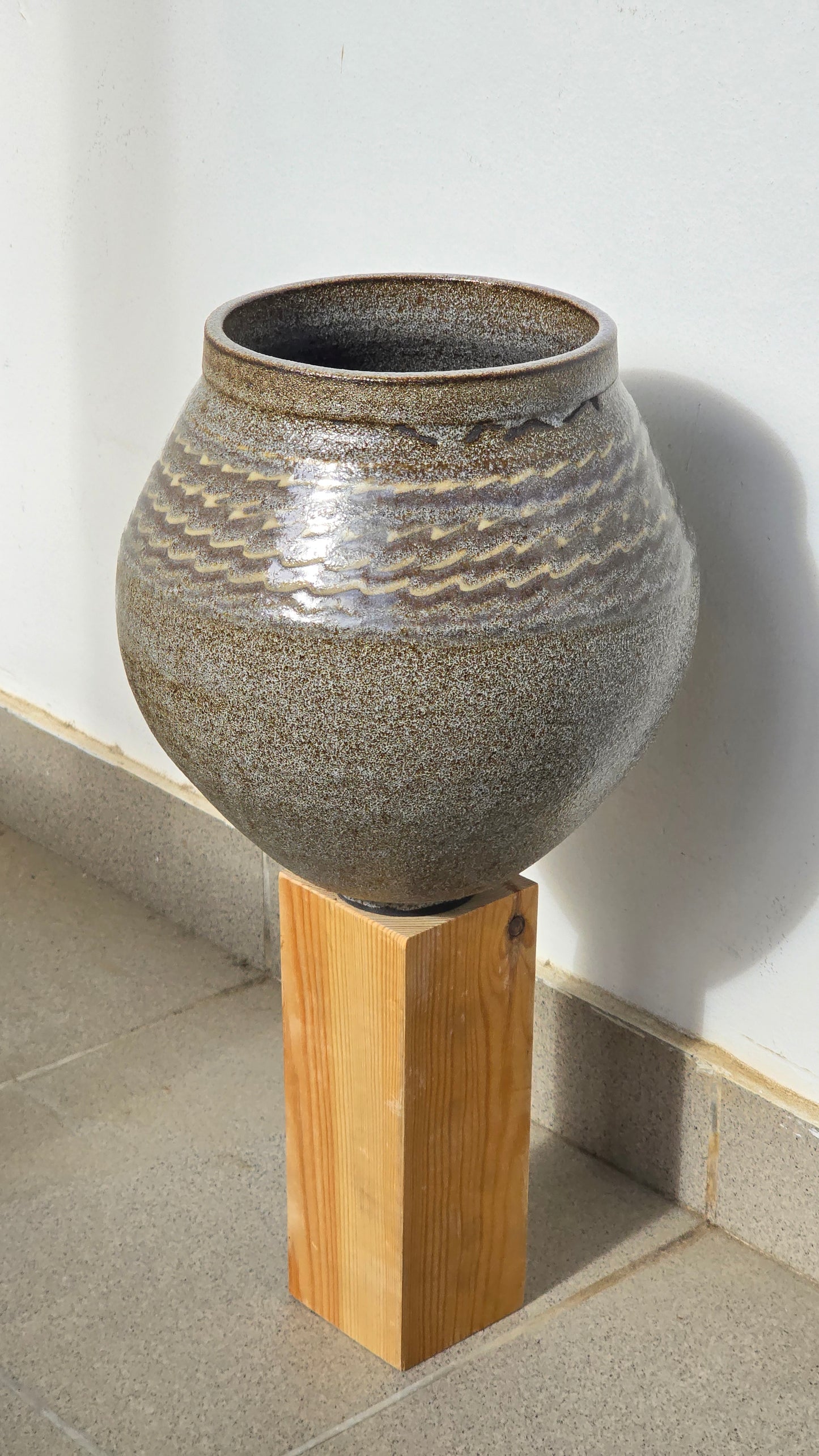 Black Moonjar with White Slip